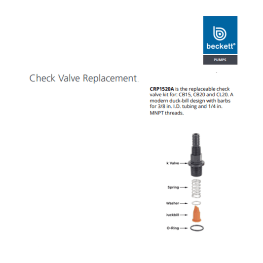 Beckett CRP1520A Check Valve Replacement