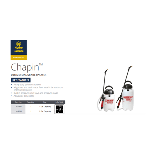HydroBalance Chapin™ Commercial Grade Sprayer