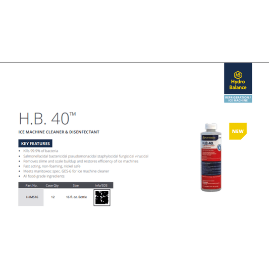 HydroBalance H.B. 40™ Ice Machine Cleaner & Disinfectant