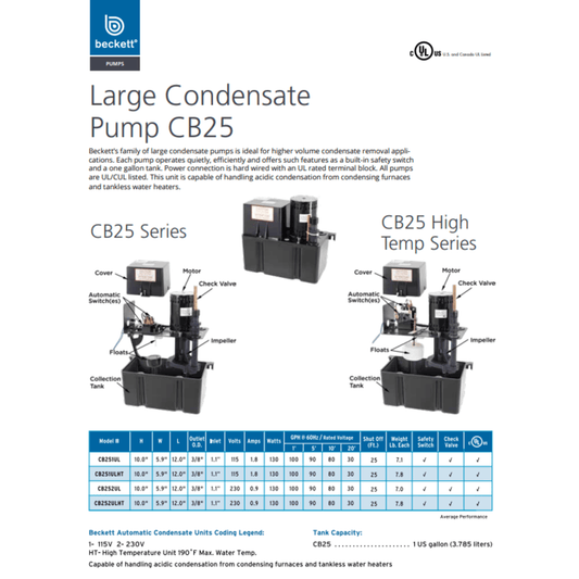 Beckett CB25 Large Condensate Pump