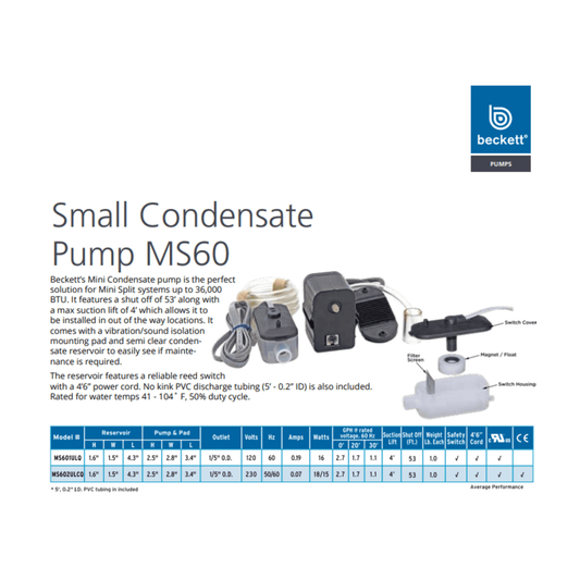 Beckett MS60 Small Condensate Pump