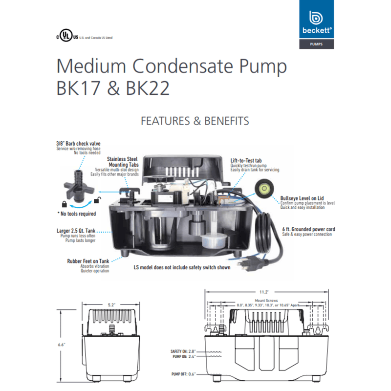 Beckett BK22 Medium Condensate Pump