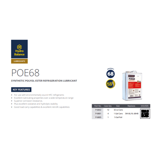 HydroBalance POE68 Synthetic Polyol-Ester Refrigeration Lubricant