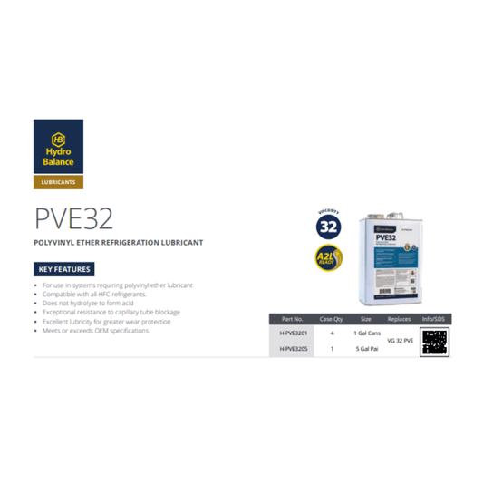 HydroBalance PVE32 Polyvinyl Ether Refrigeration Lubricant
