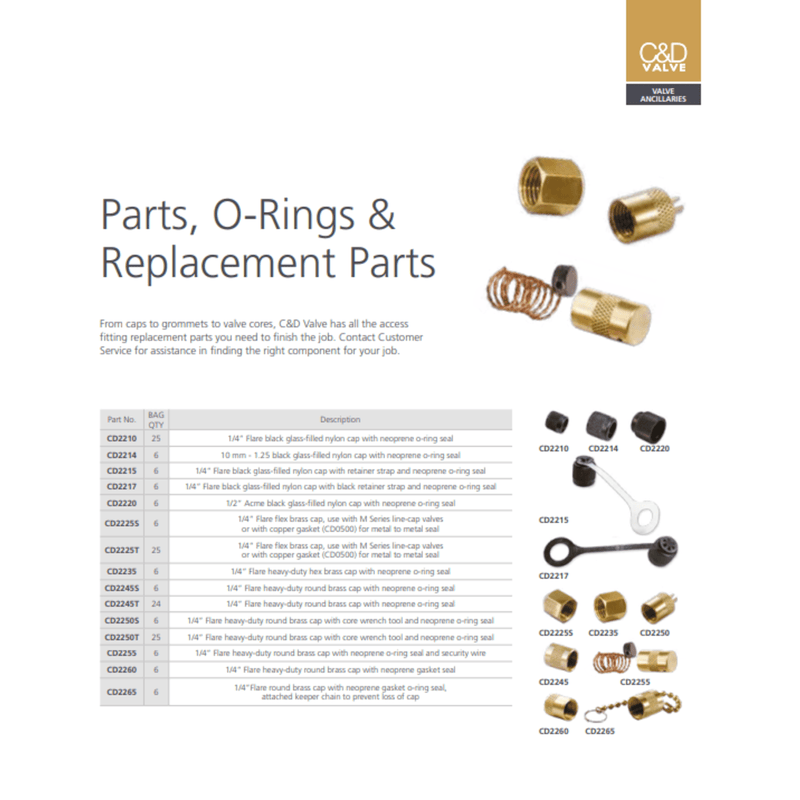 C&D Parts, O-Rings & Replacement Parts