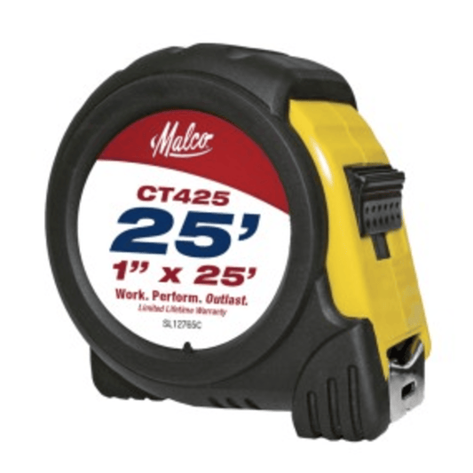 Malco CT425, TAPE MEASURE, 1" X 25'