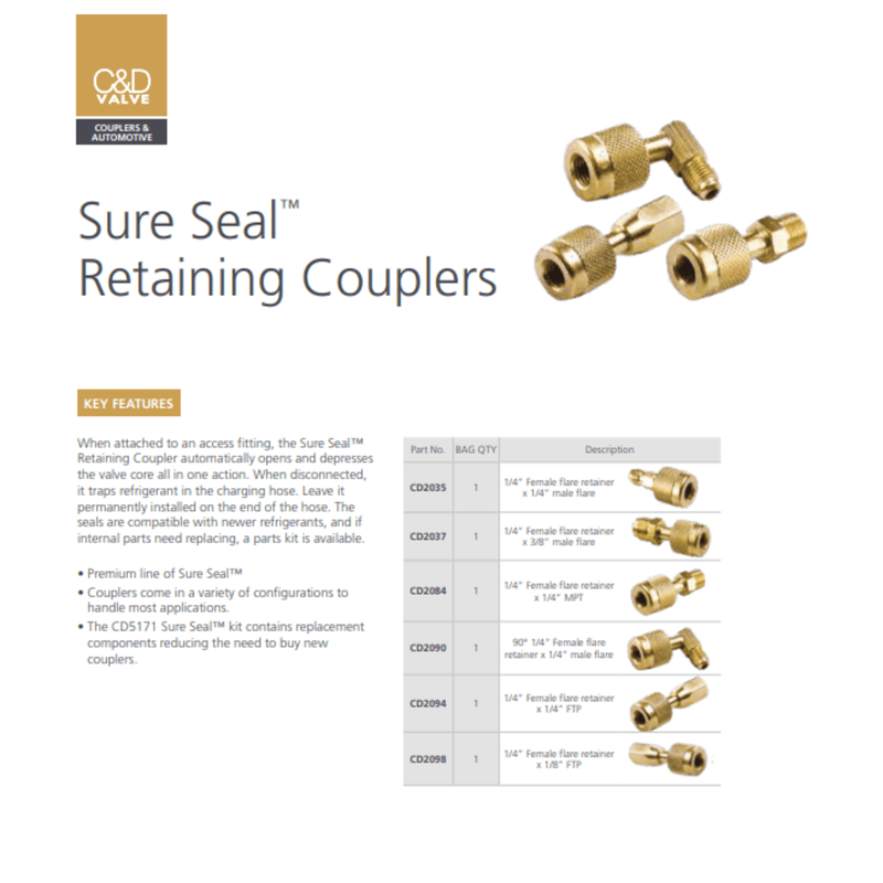 C&D Sure Seal™ Retaining Couplers