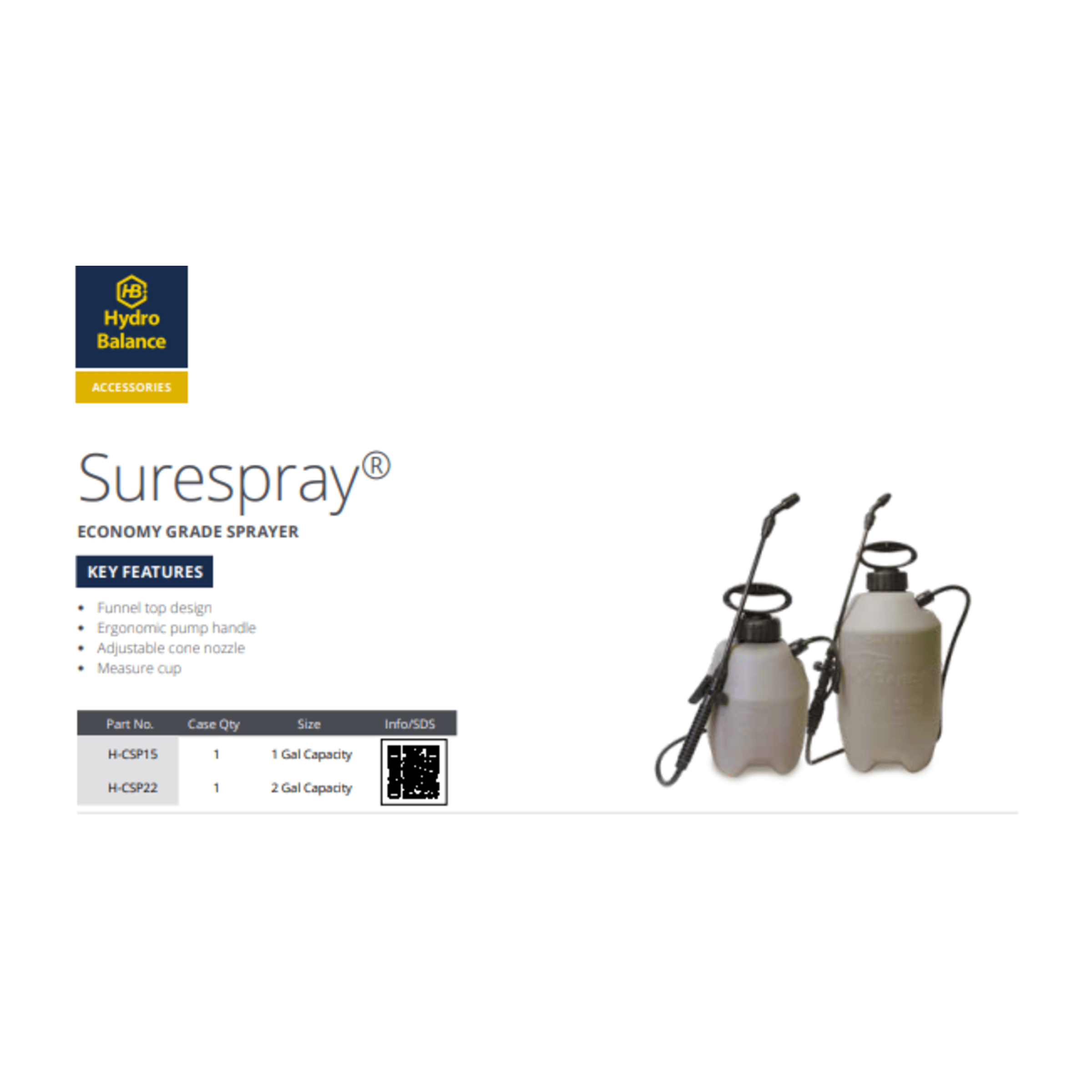 HydroBalance Surespray® Economy Grade Sprayer – E.S. Gallagher