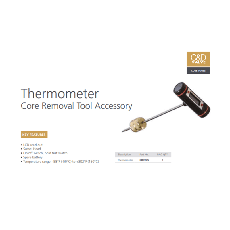 C&D Thermometer Core Removal Tool Accessory